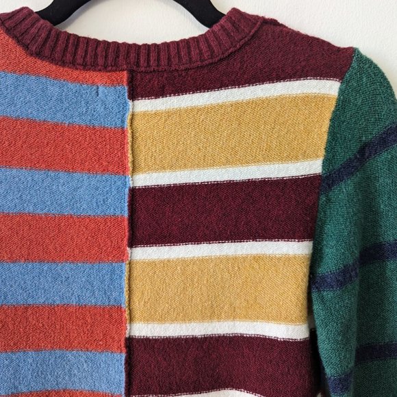 XS AE Striped Color Block Crewneck Sweater - Picture 3 of 4